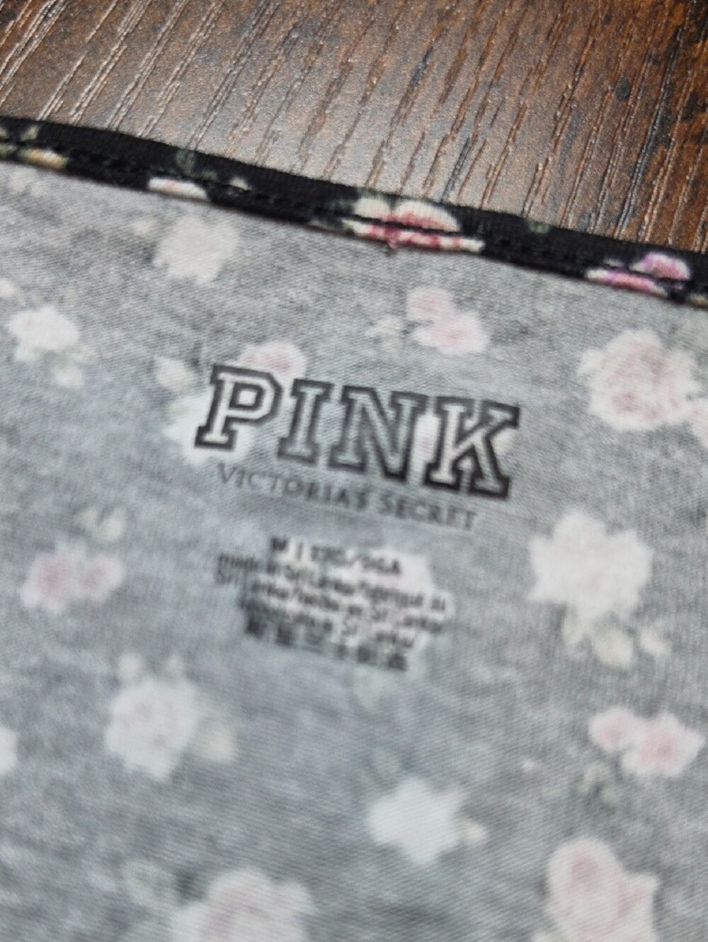 PINK Victoria's Secret | Black Cabbage Rose Long-Sleeve Floral Bodysuit | M - Picture 3 of 10